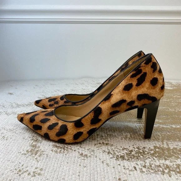 TALBOTS Leopard Print Calf Hair Heels | Size 7.5 AA - Picture 2 of 12